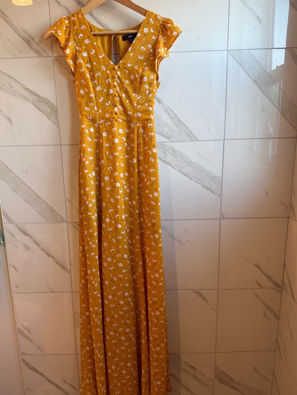 Lulu's Mustard Floral Sundress